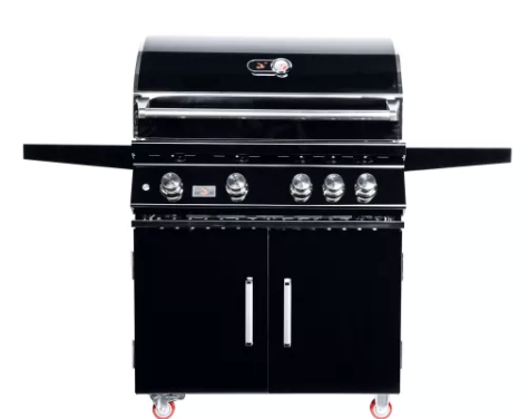 Whistler 4 Burner Black Cart + Cover + Rotisserie