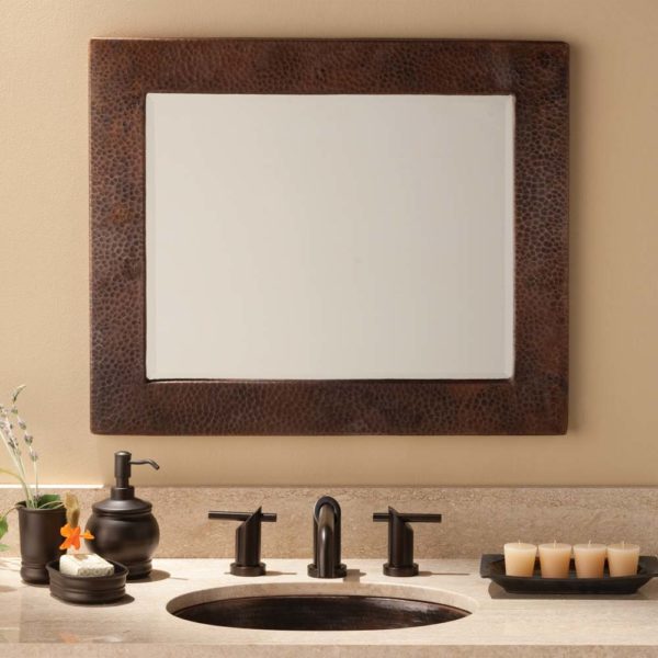 Native Trails Sedona Large Hammered Copper Wall Mirror - Antique