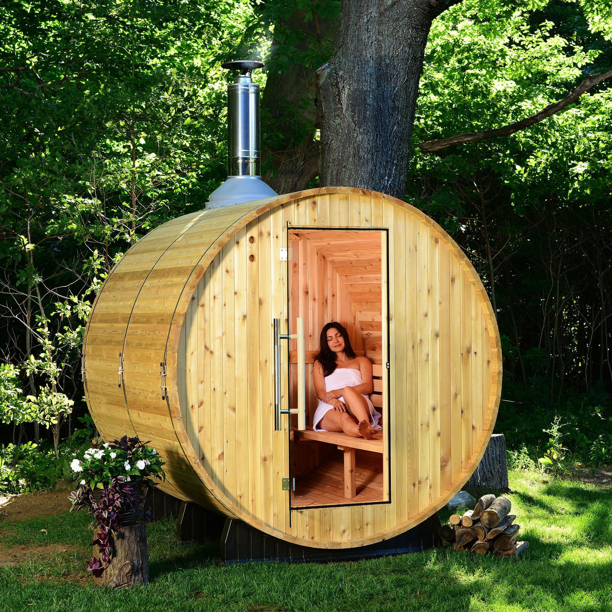 Almost Heaven Seneca 6 Person Barrel Sauna