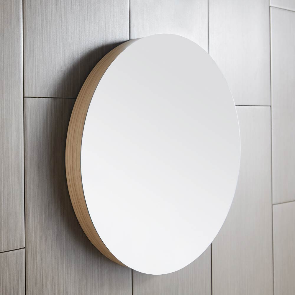 Native Trails 28-Inch Solace Circular Oak-Framed Wall Mirror