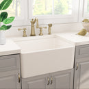 Nantucket Cape 24" Fireclay Farmhouse Sink, White, T-FCFS24