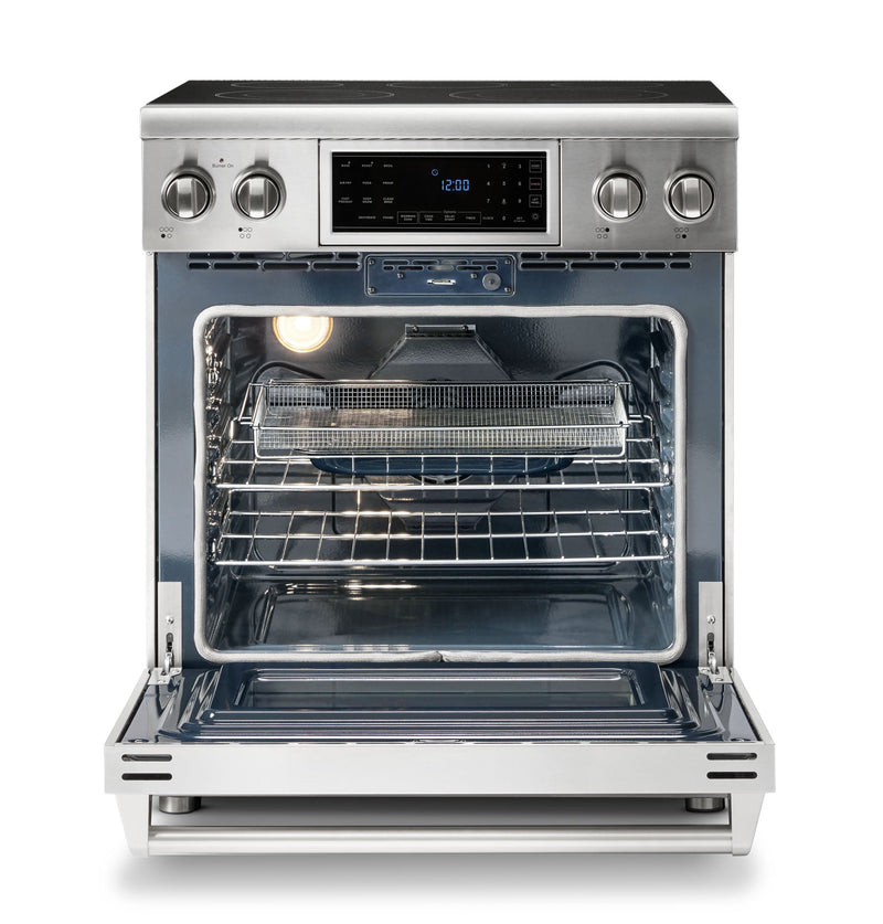 Thor Kitchen 30" Electric Range with 4.55 Cu. Ft. Self-Cleaning Oven, Air Fryer, and Tilt Panel in Stainless Steel (TRE3001)