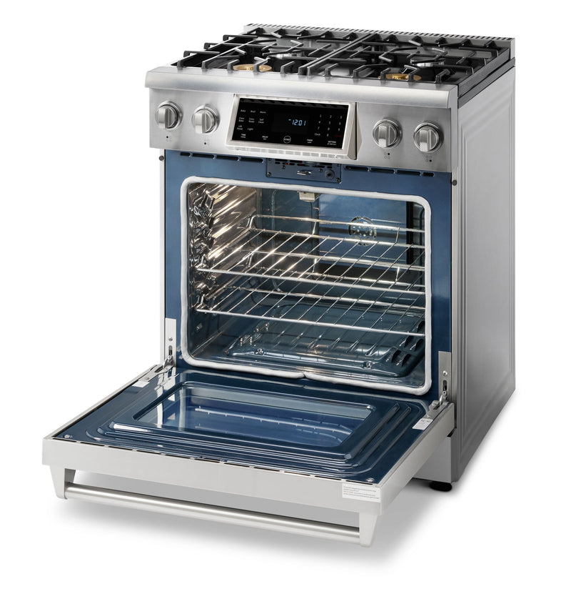 Thor Kitchen 30" Gas Range with 4.55 Cu. Ft. Self-Cleaning Oven and Tilt Panel in Stainless Steel TRG3001LP