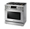 Thor Kitchen 36" Gas Range with 6.0 Cu. Ft. Self-Cleaning Oven, Air Fryer, Tilt Panel in Stainless Steel TRG3601LP