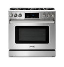 Thor Kitchen 36" Gas Range with 6.0 Cu. Ft. Self-Cleaning Oven, Air Fryer, Tilt Panel in Stainless Steel (TRG3601)