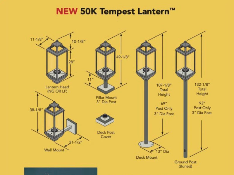 Tempest Torch Lantern 50K BTU Torch Head by Travis Industries