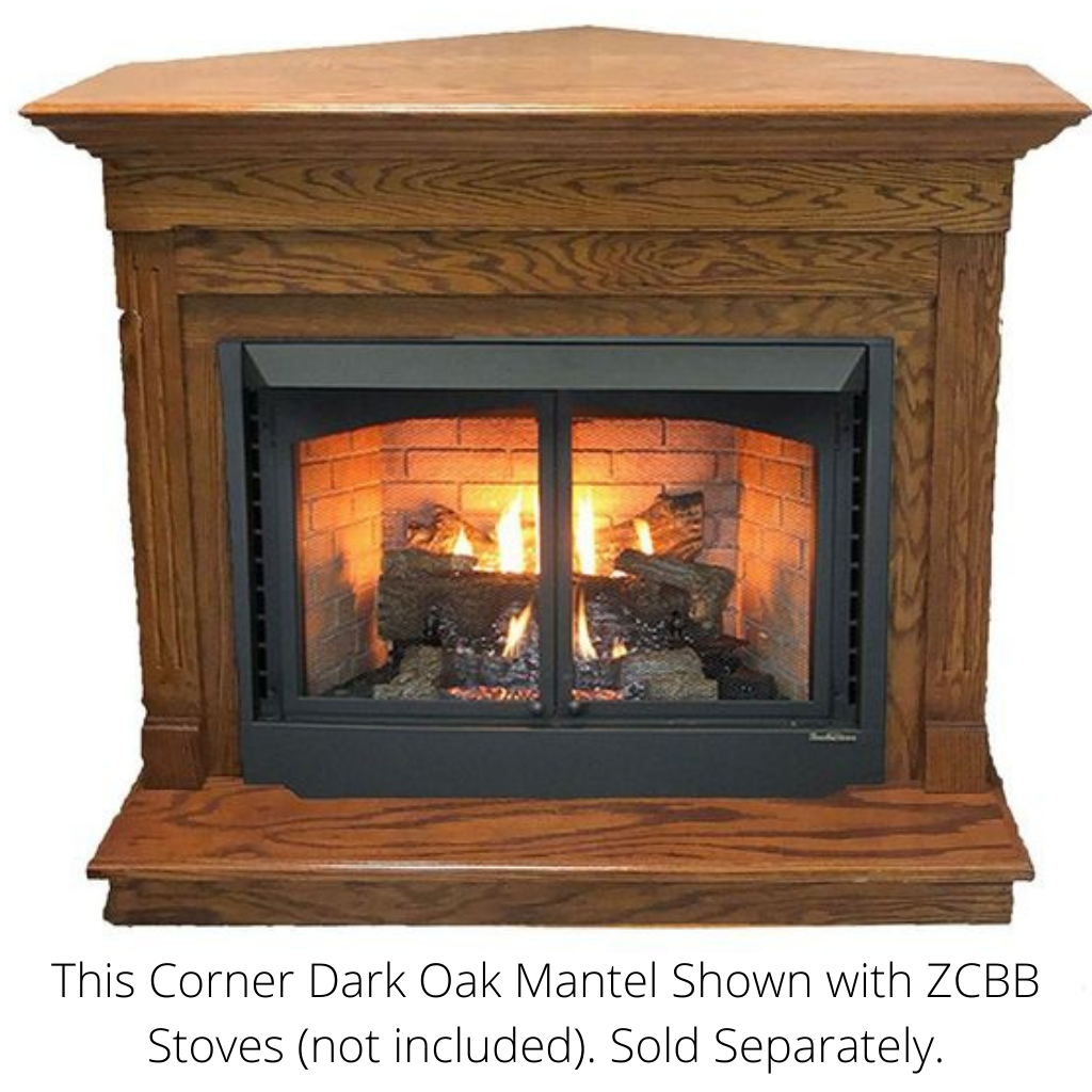 Buck Stove Deluxe Dark Oak Corner Mantel For 42ZCBB Builder Series - PA KDMC42