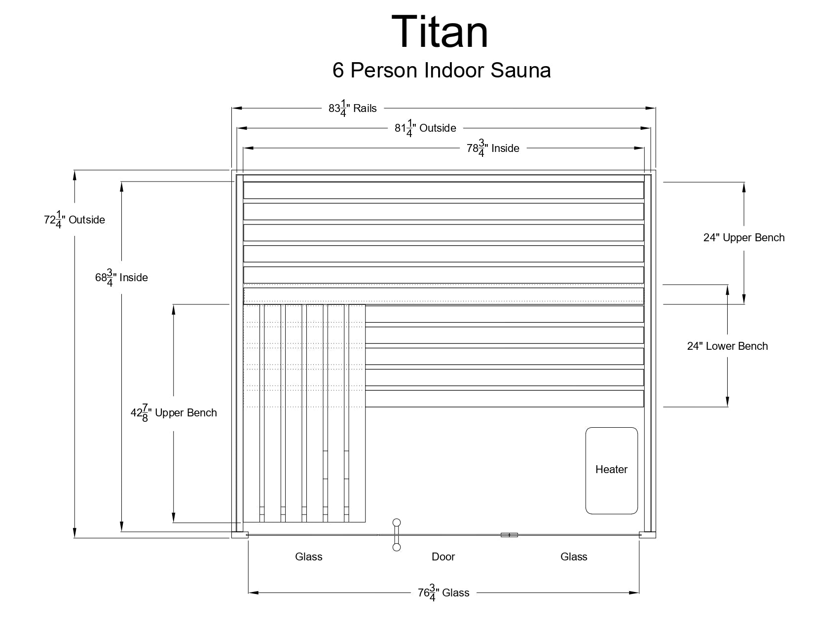 Almost Heaven Titan 6 Person Indoor Sauna