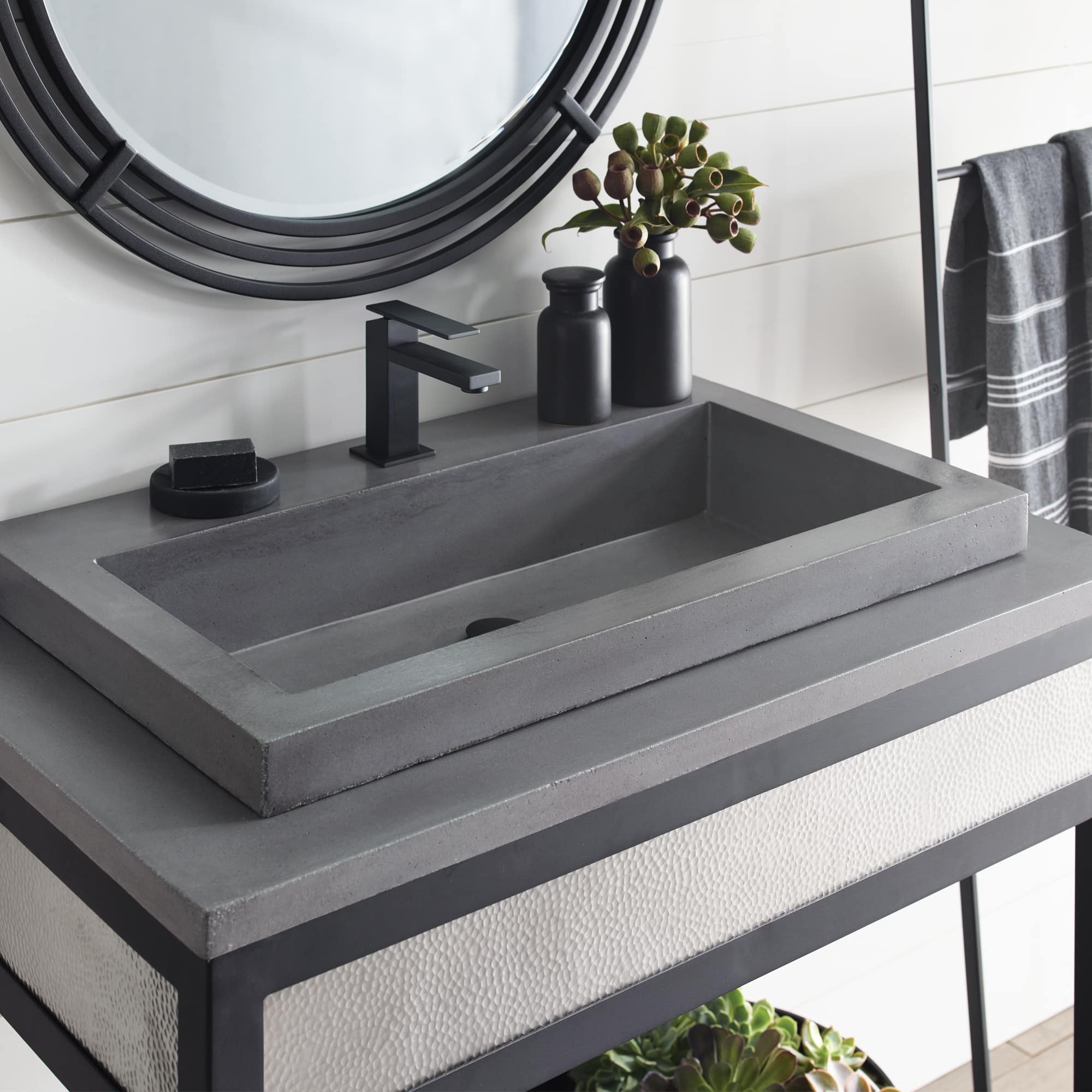 Native Trails 30-Inch Trough NativeStone Bathroom Sink