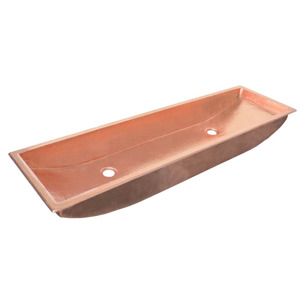 Native Trails 48-Inch Trough Hand hammered Rectangular Bathroom Sink