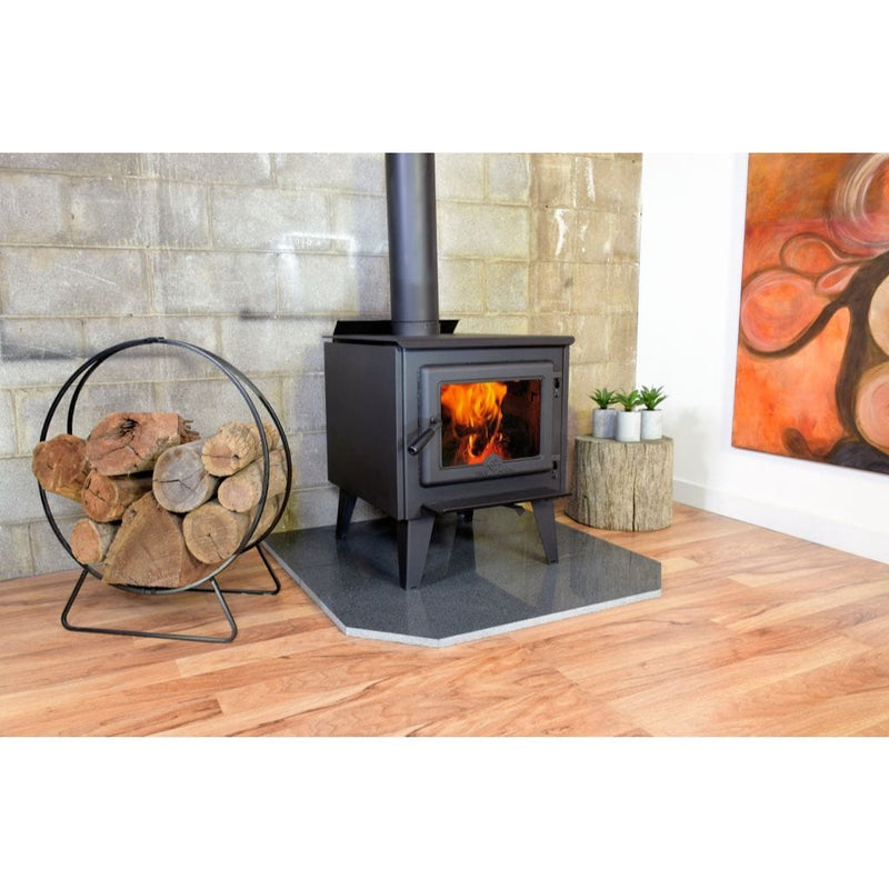 True North TN10 21" Black Vented Wood Burning Stove With Legs, EPA2020 Certified