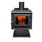 True North TN20 22" Metallic Black Vented Wood Burning Stove With Pedestal Base, EPA2020 Certified