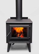 True North TN25C 22" Metallic Black Vented Wood Burning Stove With Legs, EPA2020 Certified