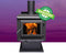 True North TN25C 22" Metallic Black Vented Wood Burning Stove With Pedestal Base, EPA2020 Certified