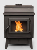 True North TN40 24" Black Vented Pellet Stove With Legs, EPA2020 Certified