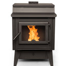 True North TN40 24" Black Vented Pellet Stove With Legs, EPA2020 Certified