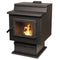 True North TN40 24" Black Vented Pellet Stove With Pedestal Base, EPA2020 Certified