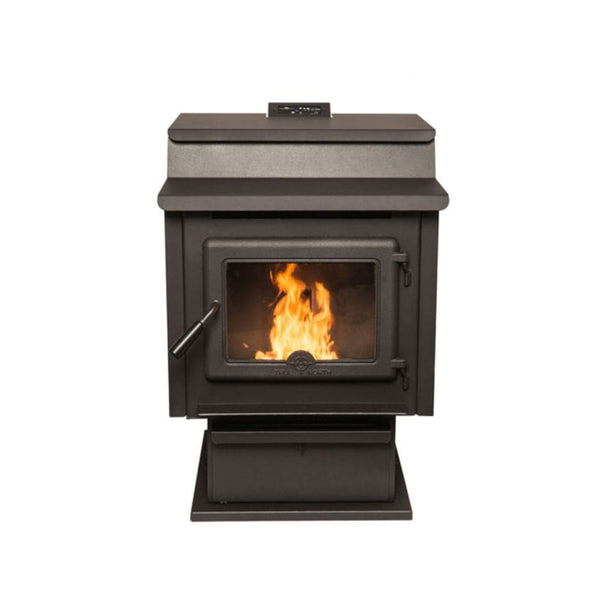 True North TN40 24" Black Vented Pellet Stove With Pedestal Base, EPA2020 Certified