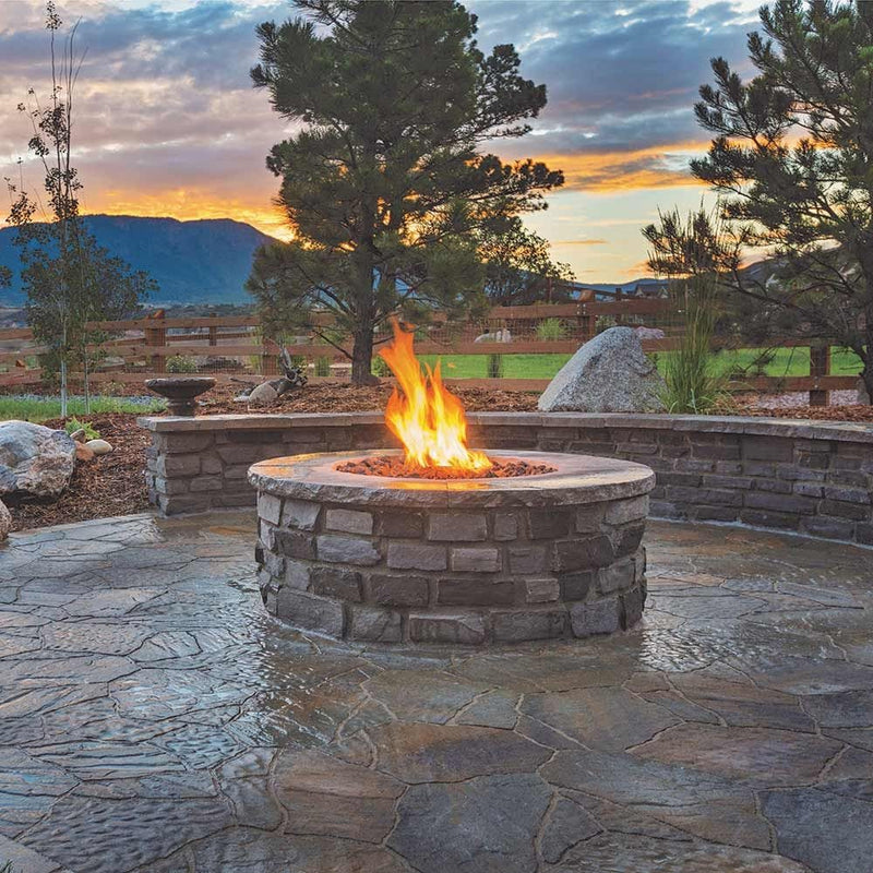 Warming Trends UPKBW Belgard Weston Universal Paver Kit with Crossfire Brass Burner and 39" Circular Aluminum Plate