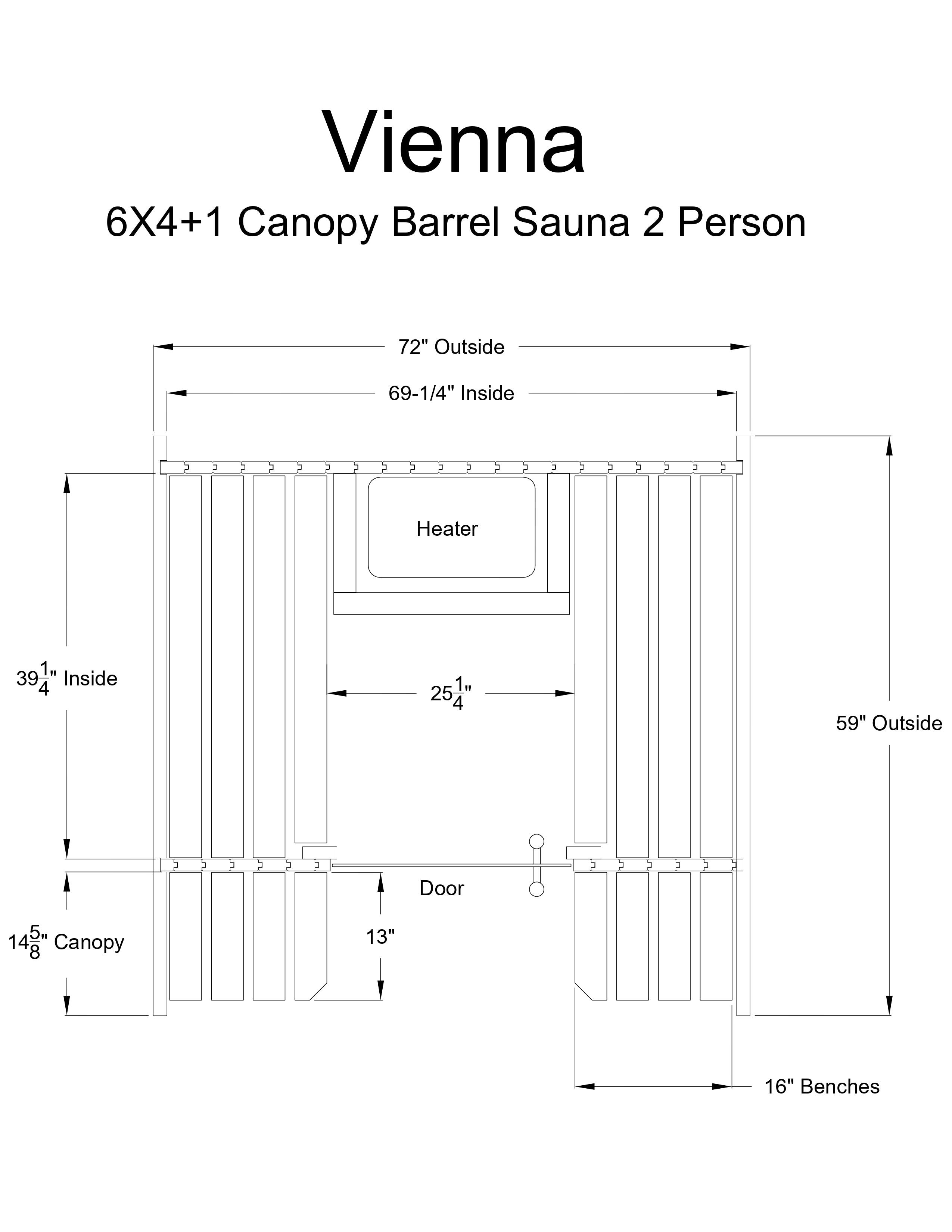 Almost Heaven Vienna 2 Person Canopy Barrel Sauna