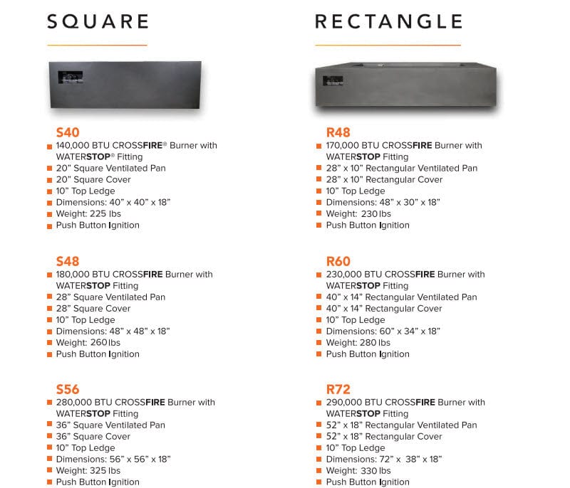 Warming Trends Aon Powder-Coated Steel Square Fire Table