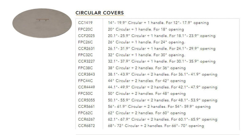 Warming Trends FPC44C Circular Aluminum Fire Pit Cover, 44-Inch