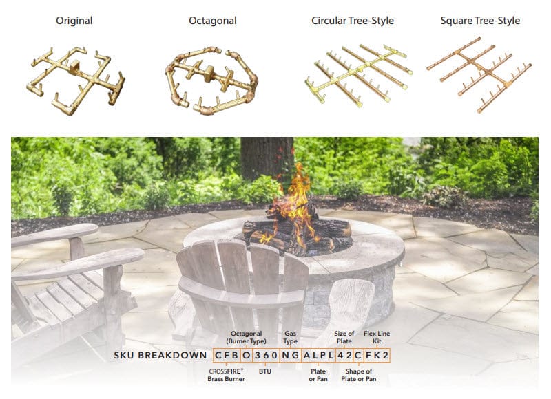 Warming Trends 10344 Polycor Specialty Paver Kit with Crossfire Brass Burner and Square Aluminum Plate