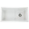 Nantucket Cape 34" Dual Mount Fireclay Kitchen Sink with Accessories, White, Wellfleet-3419W