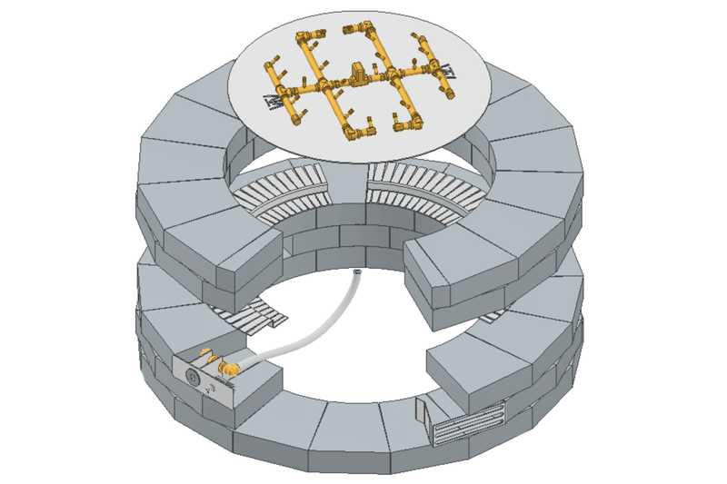 Warming Trends UPKBW Belgard Weston Universal Paver Kit with Crossfire Brass Burner and 39" Circular Aluminum Plate