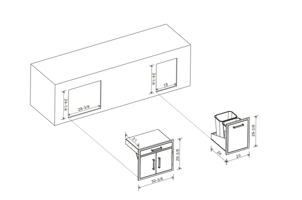 Whistler Double Door and Single Drawer Combo