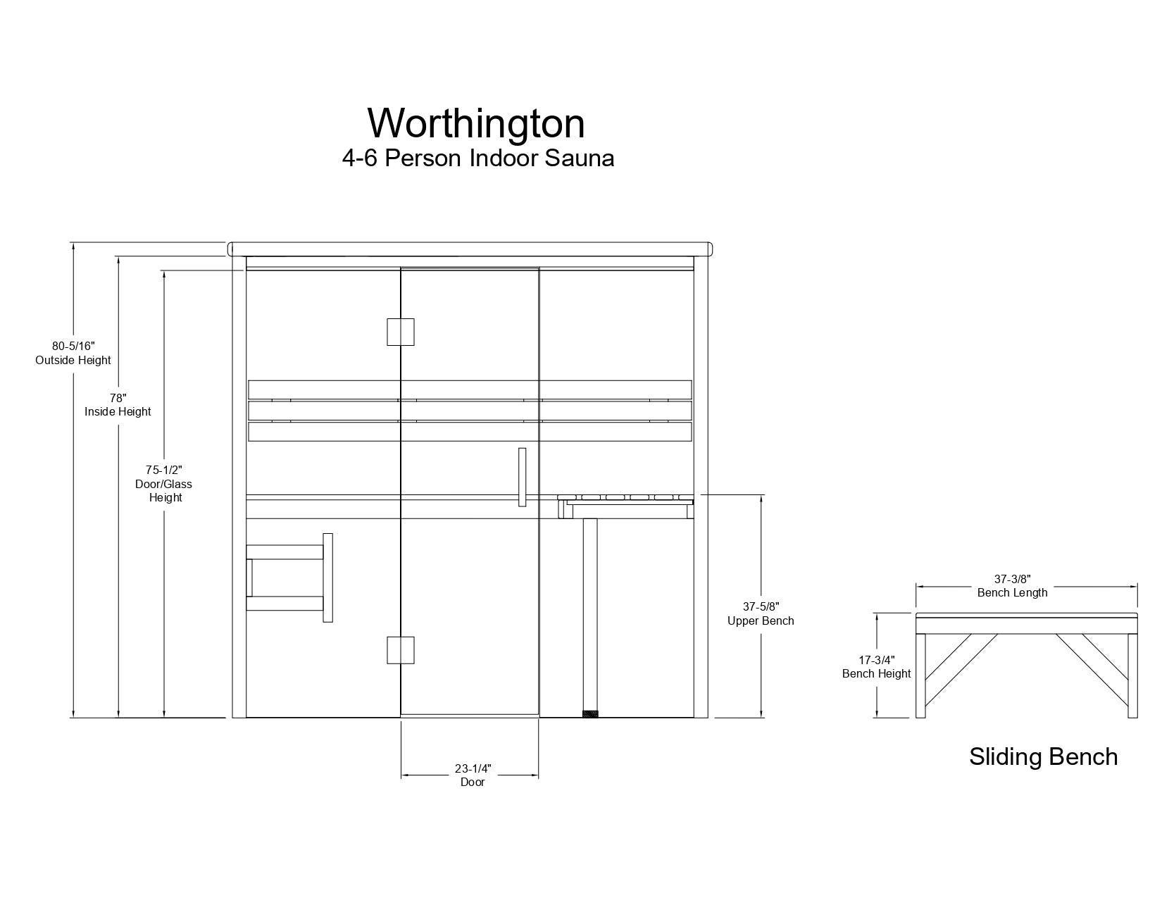 Almost Heaven Worthington 4-6 Person Indoor Sauna