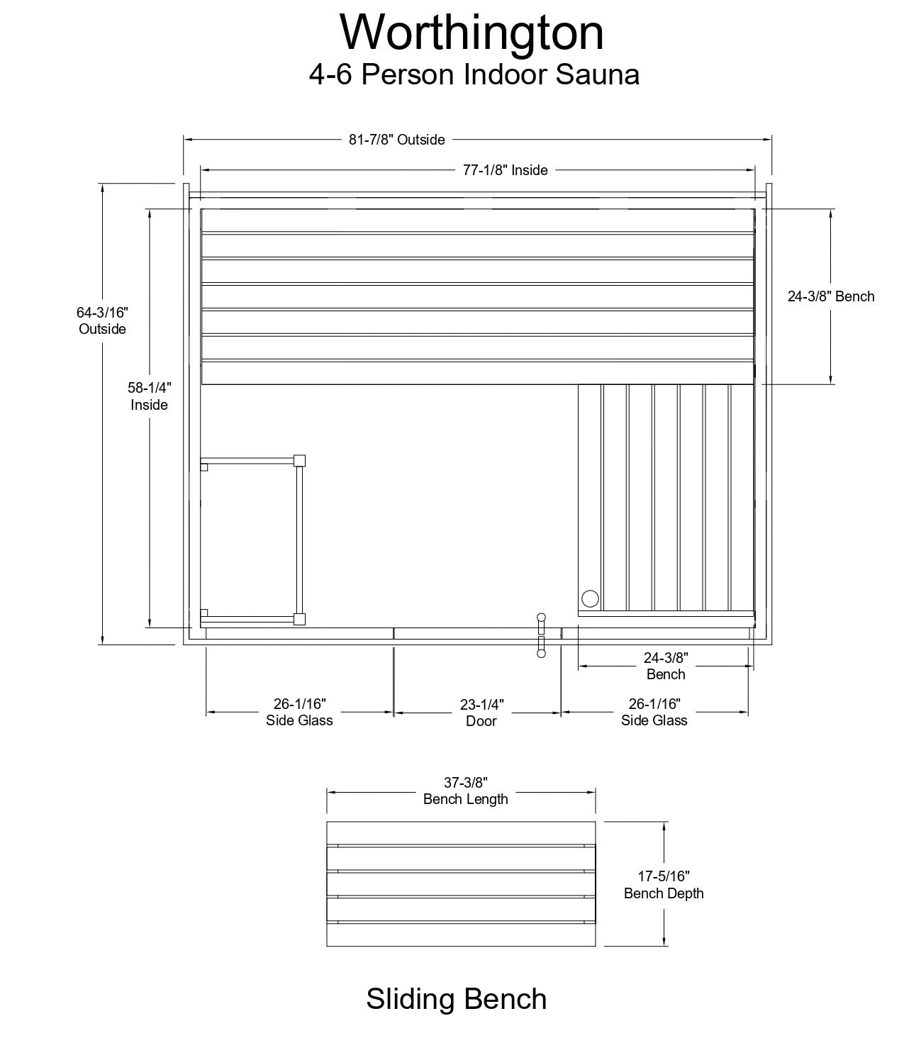 Almost Heaven Worthington 4-6 Person Indoor Sauna