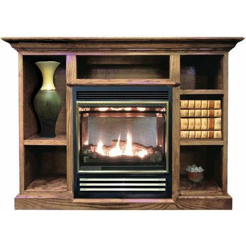 Buck Stove 1127 Vent Free Natural Gas Stove with Prestige Mantel Combo - NV 11272NATPRES