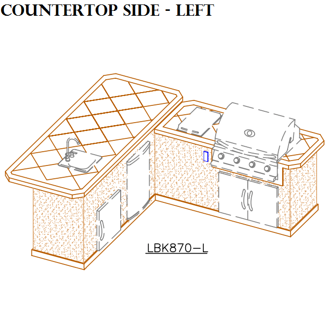 Cal Flame 8 Foot L-Shaped Outdoor BBQ Kitchen Island BBK870