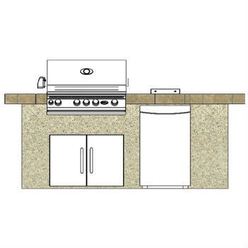 Cal Flame 8 Ft. BBQ Island L-Shaped BBK820