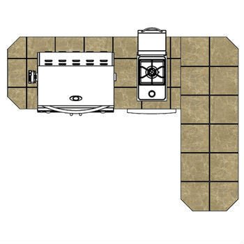 Cal Flame 8 Ft. BBQ Island L-Shaped BBK830