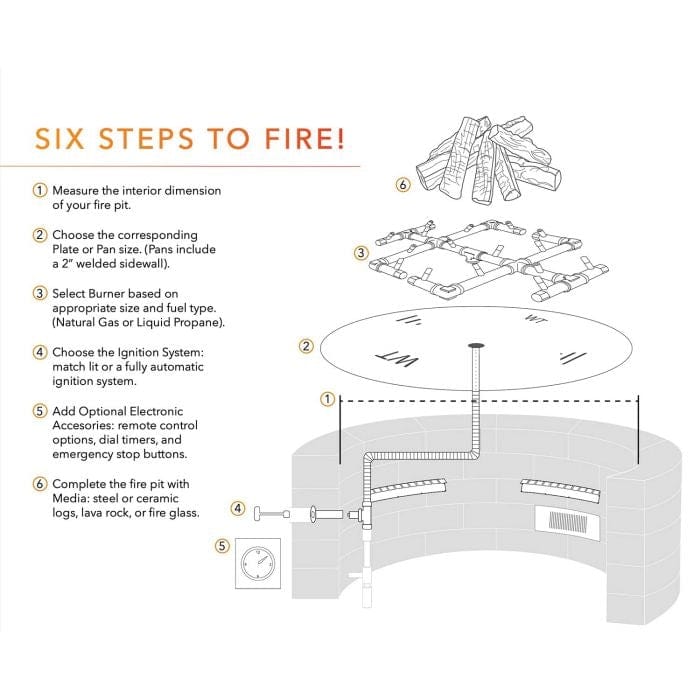 Warming Trends Crossfire CFBO Octagonal Brass Gas Fire Pit Burner