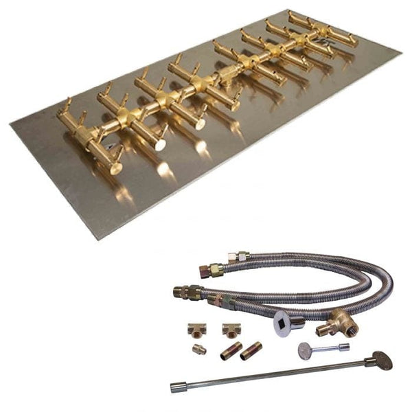 Warming Trends Crossfire CFBDT Double Tree-Style Brass Gas Fire Pit Burner Kit