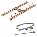 Warming Trends Crossfire CFBH H-Style Brass Gas Fire Pit Burner Kit