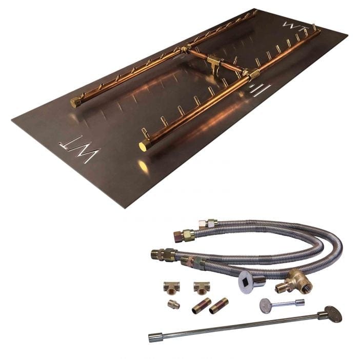 Warming Trends Crossfire CFBH H-Style Brass Gas Fire Pit Burner Kit