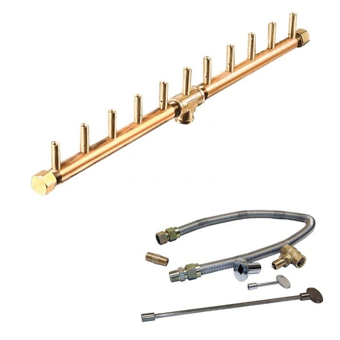 Warming Trends Crossfire CFBL Linear Brass Gas Fire Pit Burner Kit