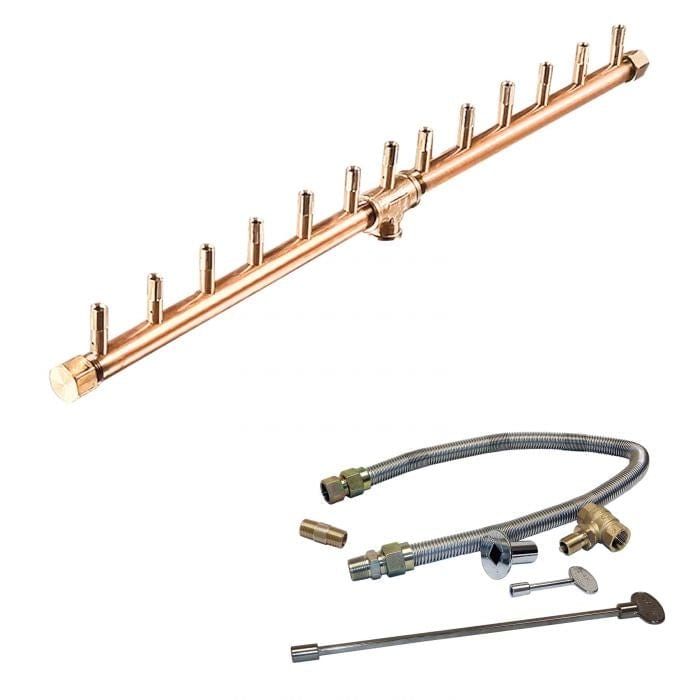 Warming Trends Crossfire CFBL Linear Brass Gas Fire Pit Burner Kit