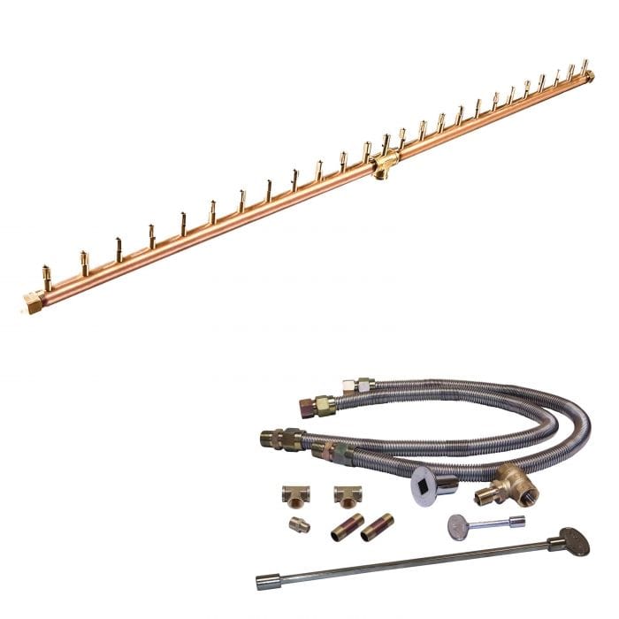 Warming Trends Crossfire CFBL Linear Brass Gas Fire Pit Burner Kit