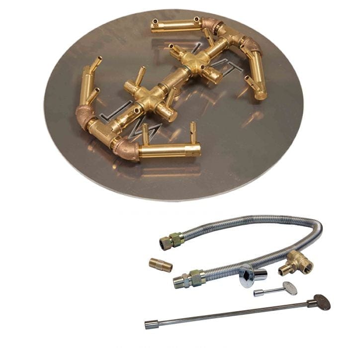 Warming Trends Crossfire CFBO Octagonal Brass Gas Fire Pit Burner Kit