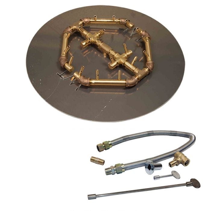 Warming Trends Crossfire CFBO Octagonal Brass Gas Fire Pit Burner Kit