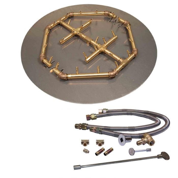 Warming Trends Crossfire CFBO Octagonal Brass Gas Fire Pit Burner Kit