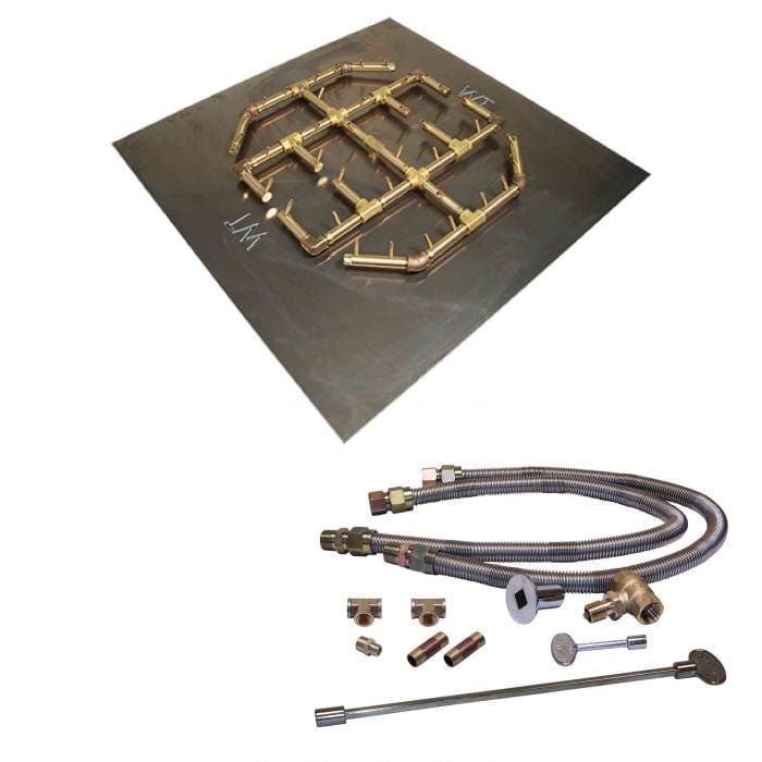 Warming Trends Crossfire CFBO Octagonal Brass Gas Fire Pit Burner Kit