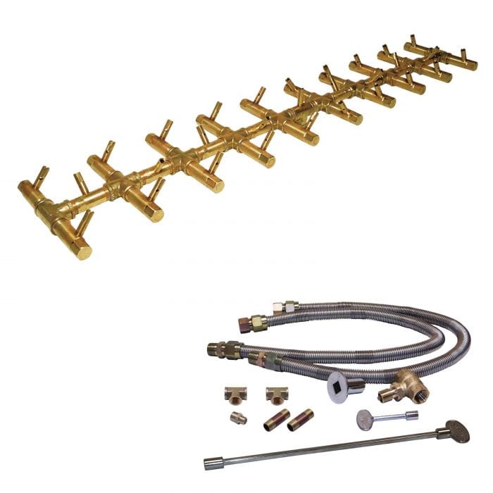 Warming Trends Crossfire CFBT Tree-Style Brass Gas Fire Pit Burner Kit