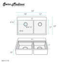 Swiss Madison Ravi Dual Basin 33 x 22 Topmount Kitchen Workstation Sink