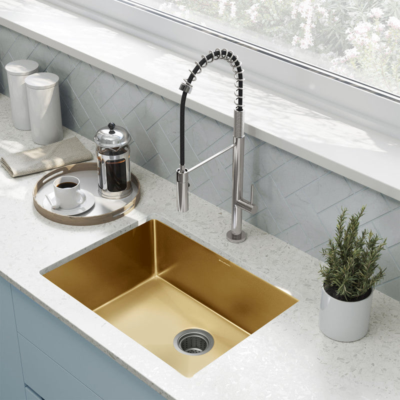 Swiss Madison Rivage 23 x 18 Stainless Steel, Single Basin, Undermount Kitchen Sink, Gold